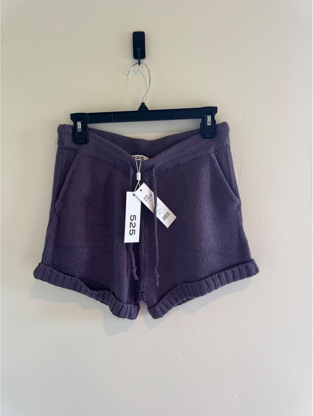 525 America Purple Knit Sweater Shorts Size Small NWT